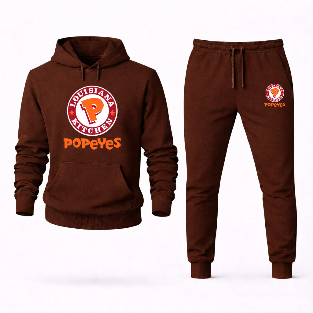 Popeyes Hoodie and Joggers Set - Brown