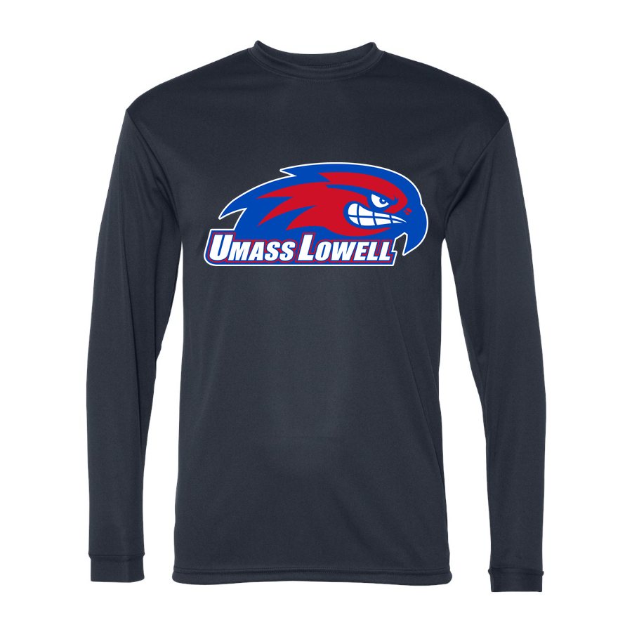 Men's UMass Lowell River Hawks Polyester Long Sleeve T-Shirt - Navy