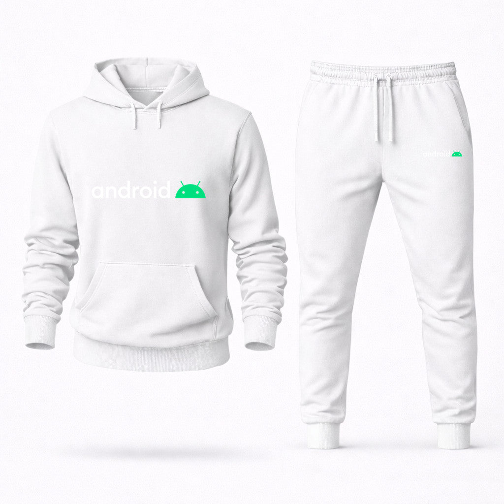 Android White Hoodie and Joggers Set - White