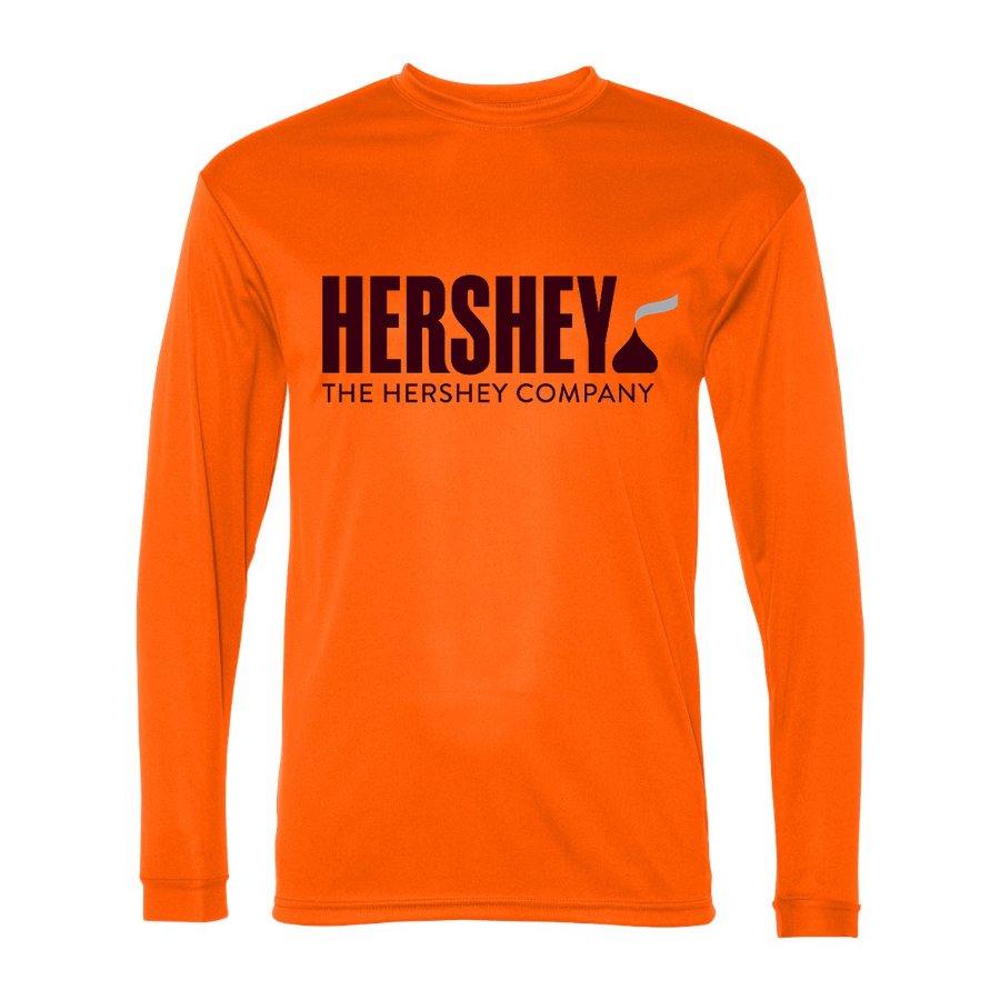 Men's Hershey food Polyester Long Sleeve T-Shirt - Safety Orange