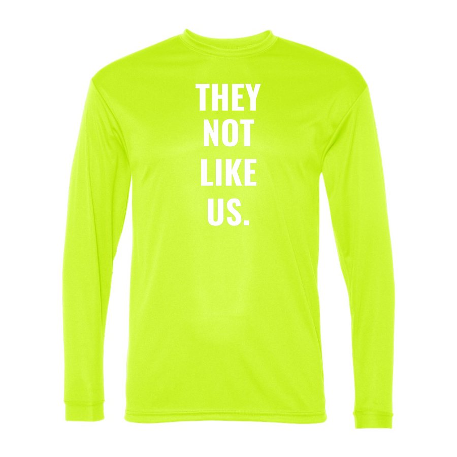 Men's They Not Like Us Polyester Long Sleeve T-Shirt - Safety Yellow