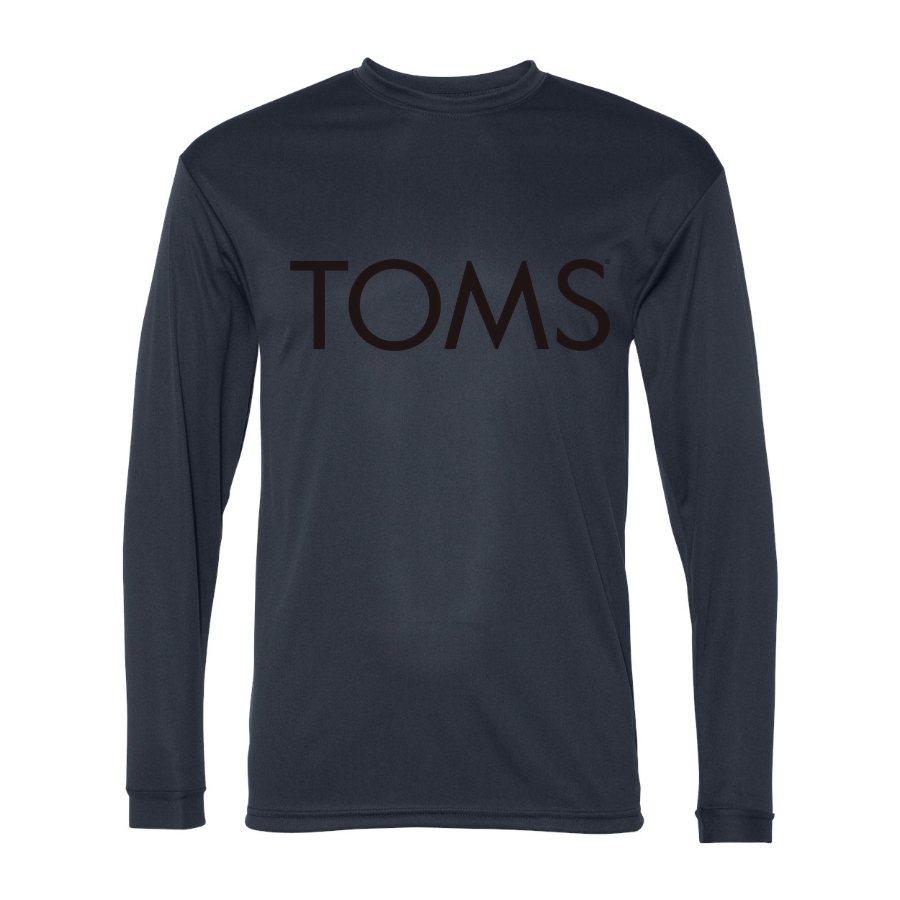 Men's Toms Polyester Long Sleeve T-Shirt - Navy