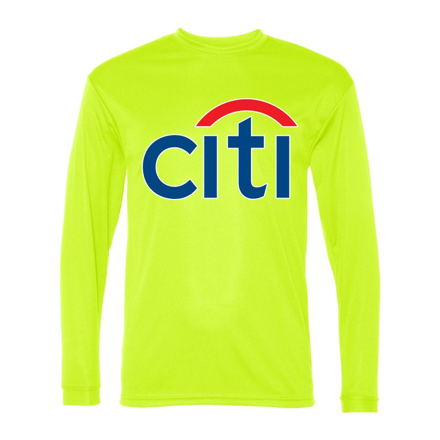 Men's citi bank Polyester Long Sleeve T-Shirt - Safety Yellow