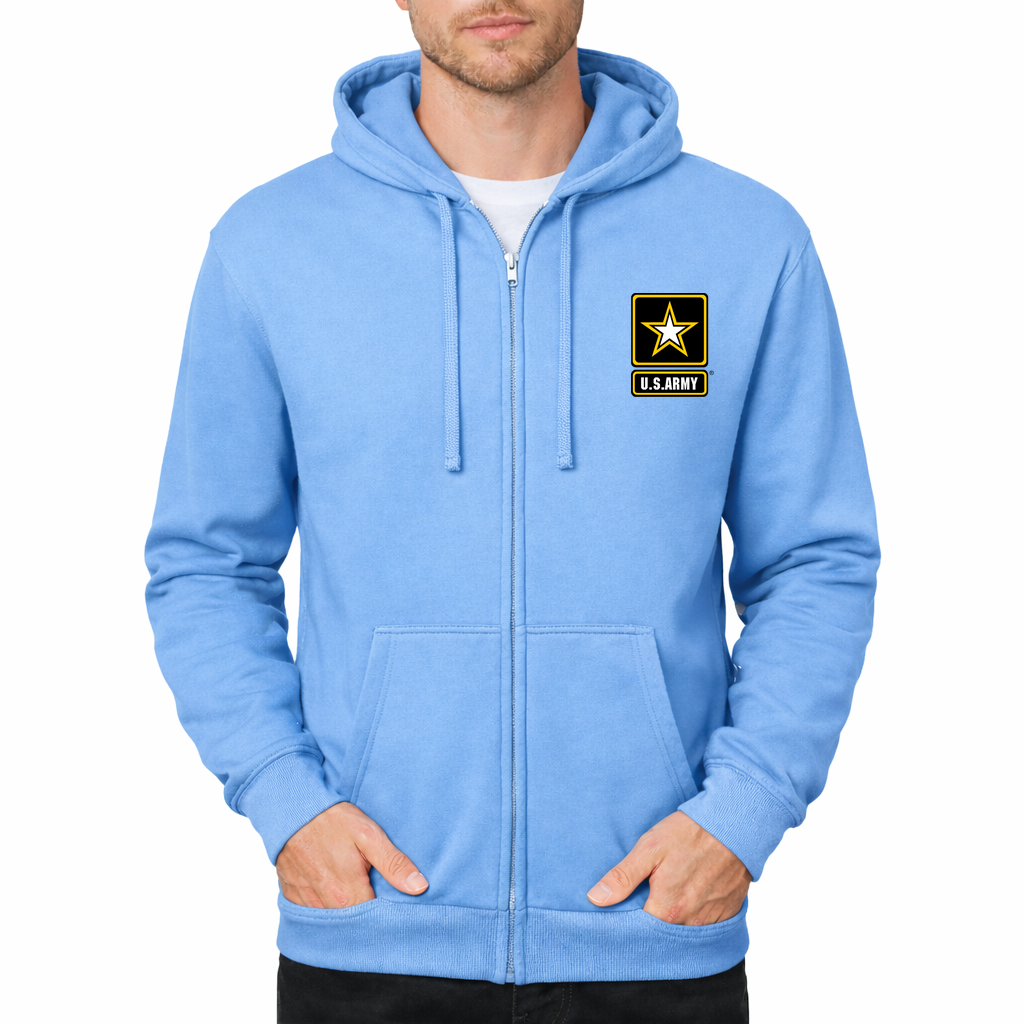 U.S. Army Zipper Hoodie - Sky Blue