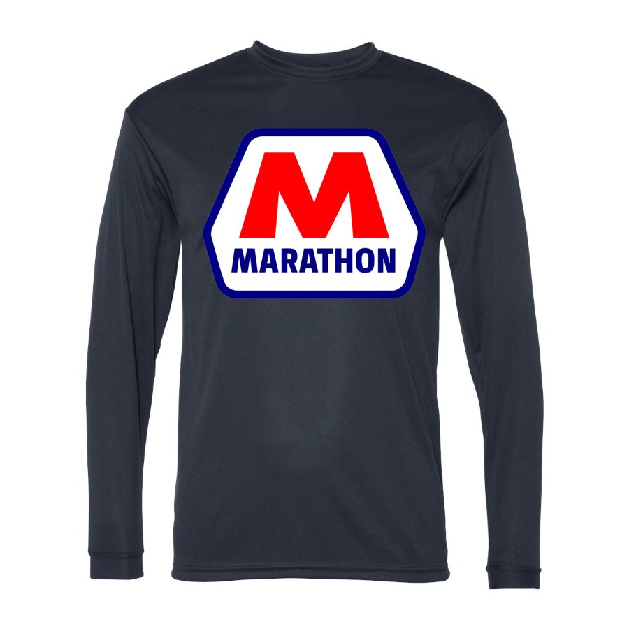 Men's Marathon Polyester Long Sleeve T-Shirt - Navy