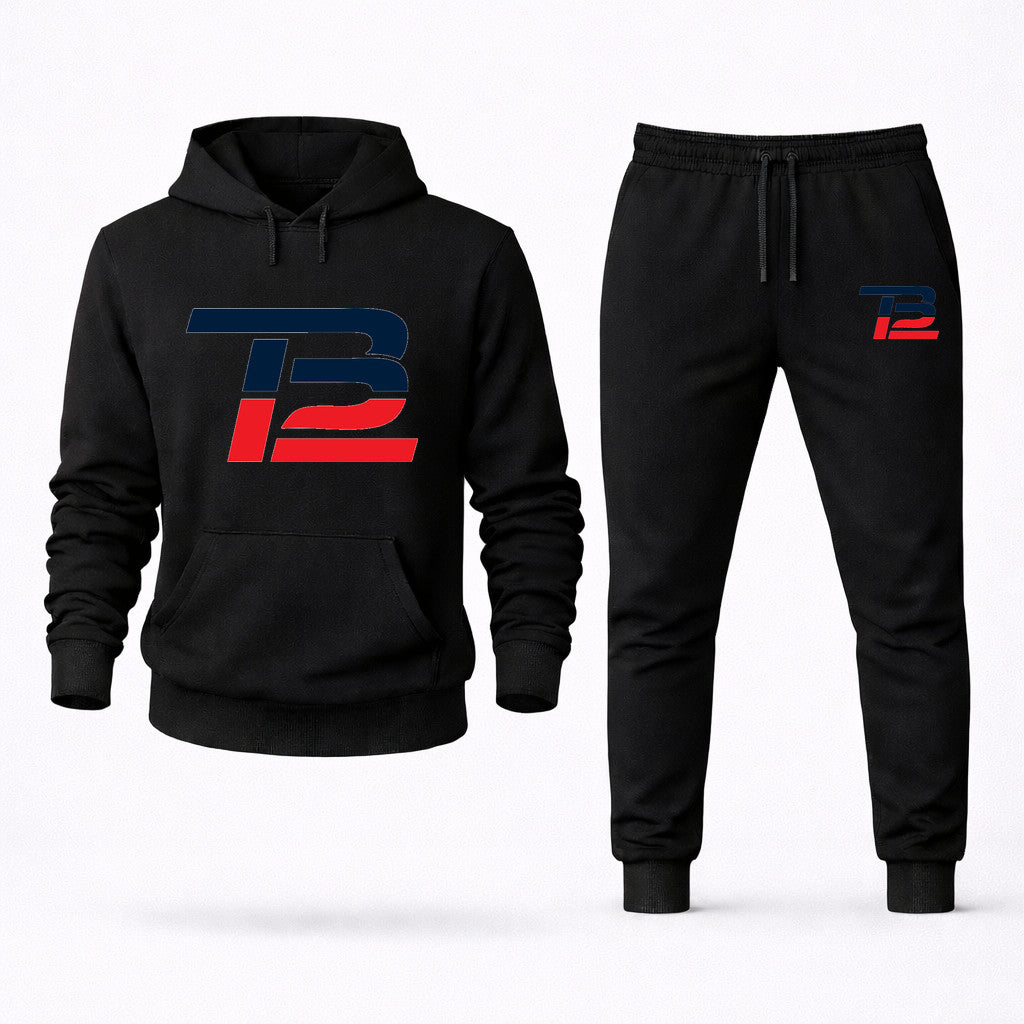 Tom Brady 12 Hoodie and Joggers Set - Black