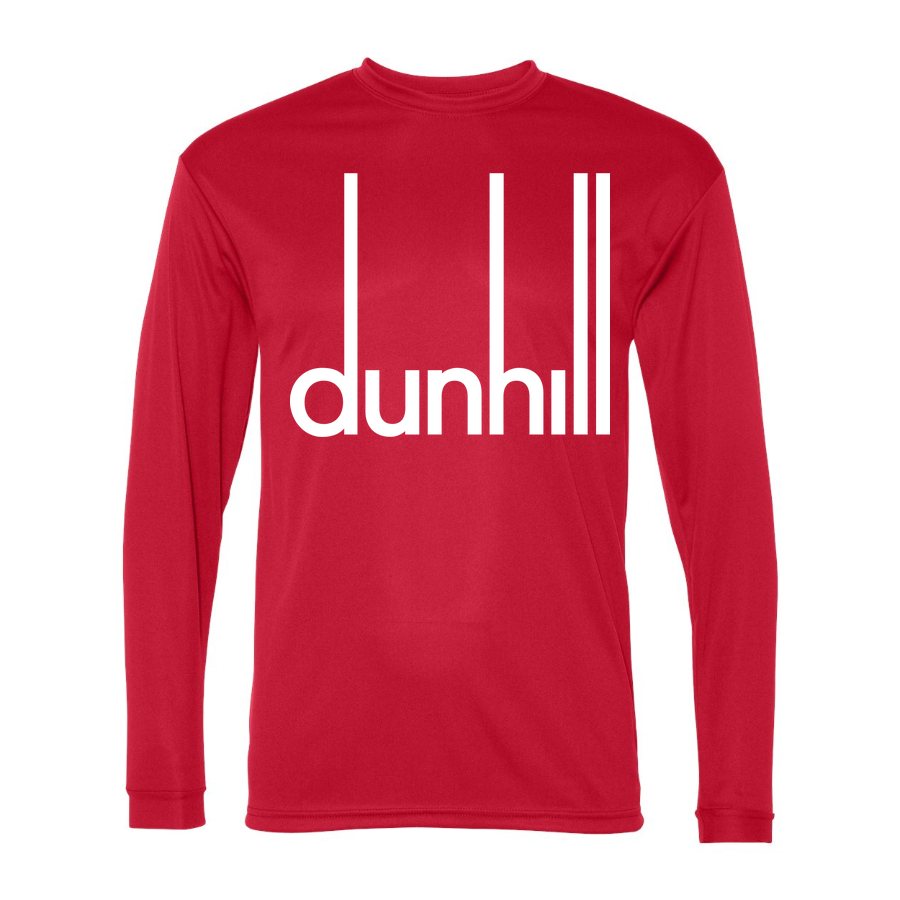 Men's Dunhill Polyester Long Sleeve T-Shirt - Red
