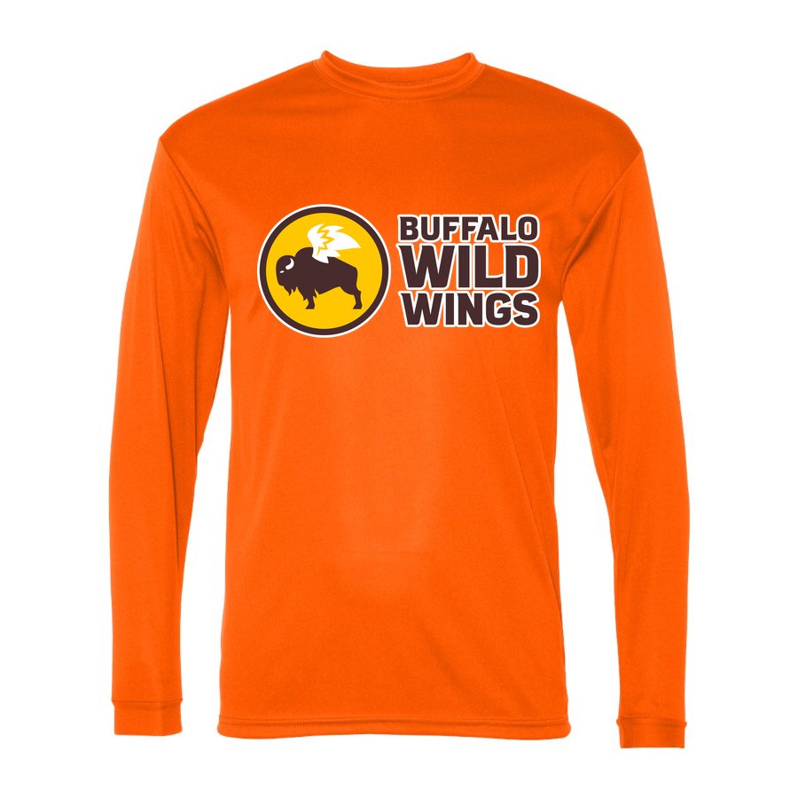 Men's Buffalo Wild Wings Polyester Long Sleeve T-Shirt - Safety Orange