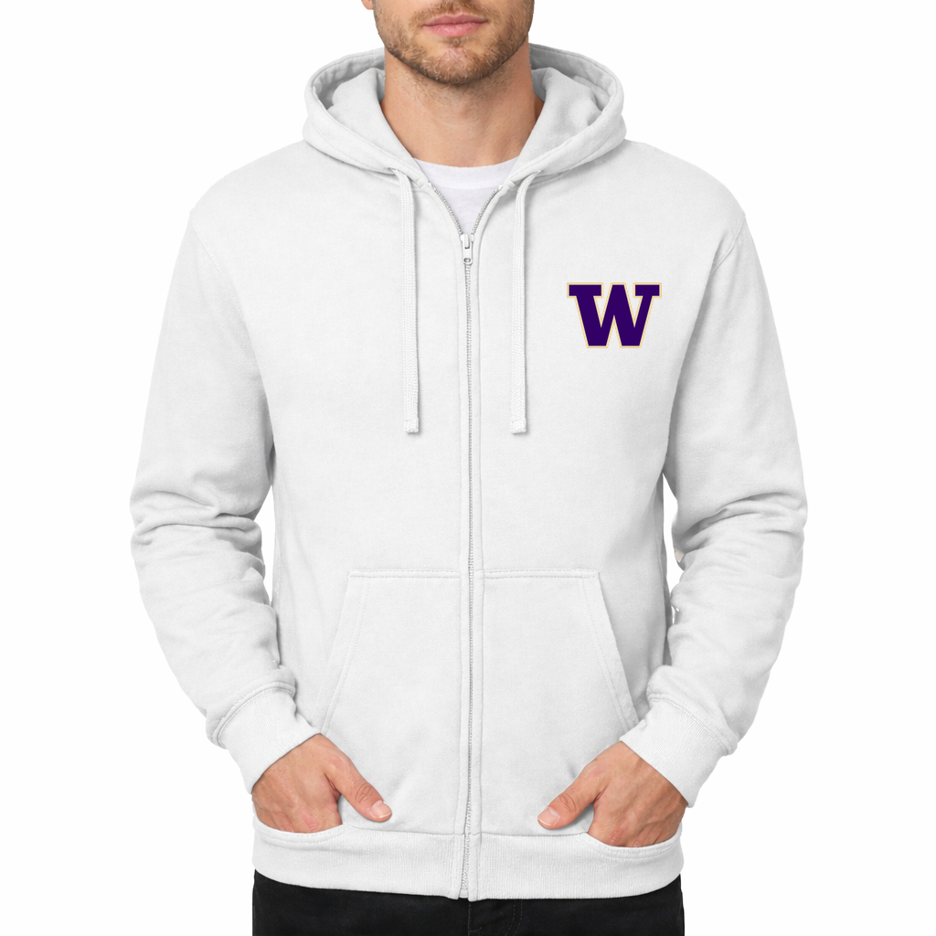 Men's Washington Huskies Zipper Hoodie - White