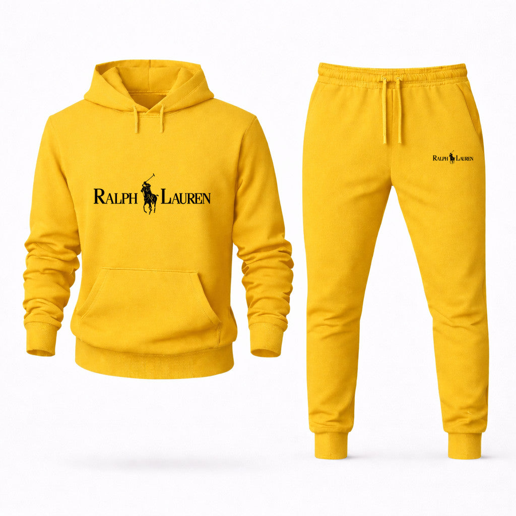 Polo Ralph Lauren Black Hoodie and Joggers Set - Yellow