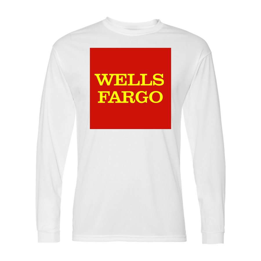 Men's wells fargo Polyester Long Sleeve T-Shirt - White