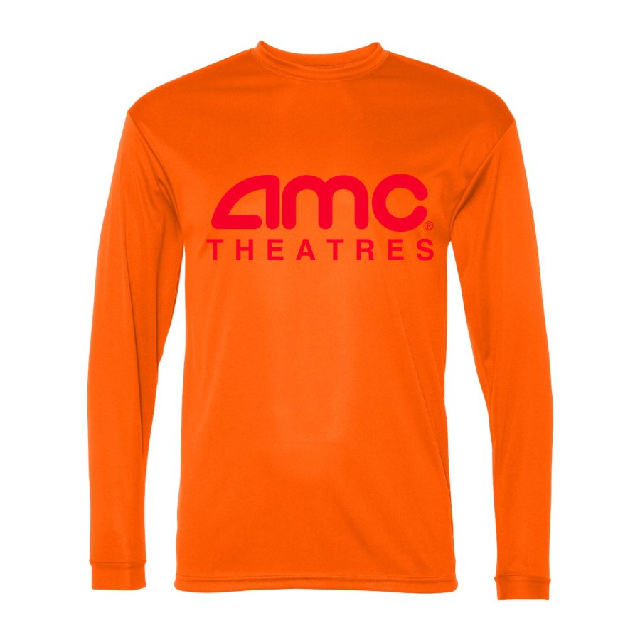 Men's AMC Theatres Polyester Long Sleeve T-Shirt - Safety Orange