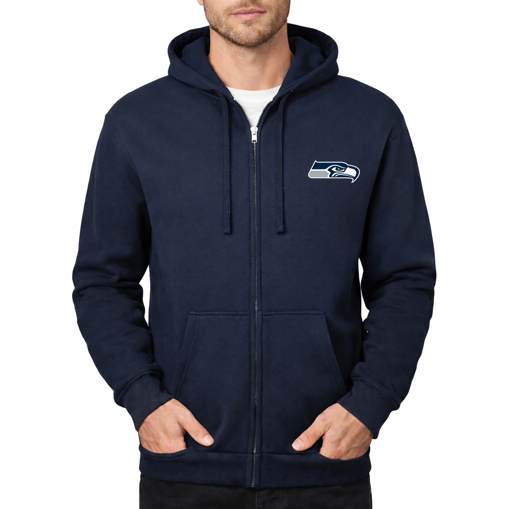 Men's Seattle Seahawks Zipper Hoodie - Navy