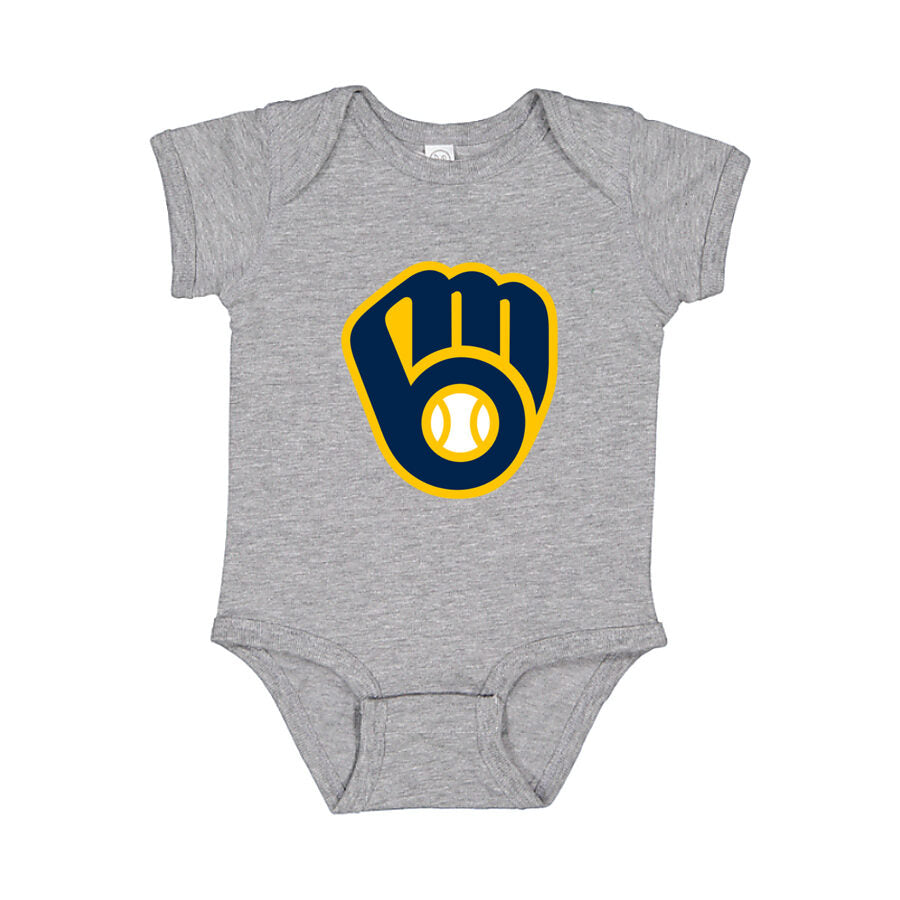 Milwaukee Brewers Baby Romper Onesie - Gray