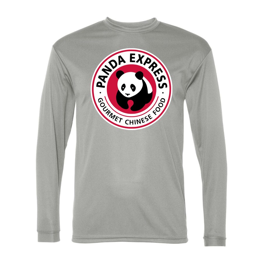 Men's Panda Express Polyester Long Sleeve T-Shirt - Silver