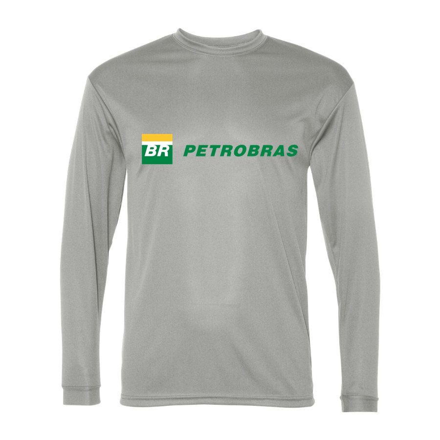 Men's Petrobras Polyester Long Sleeve T-Shirt - Silver