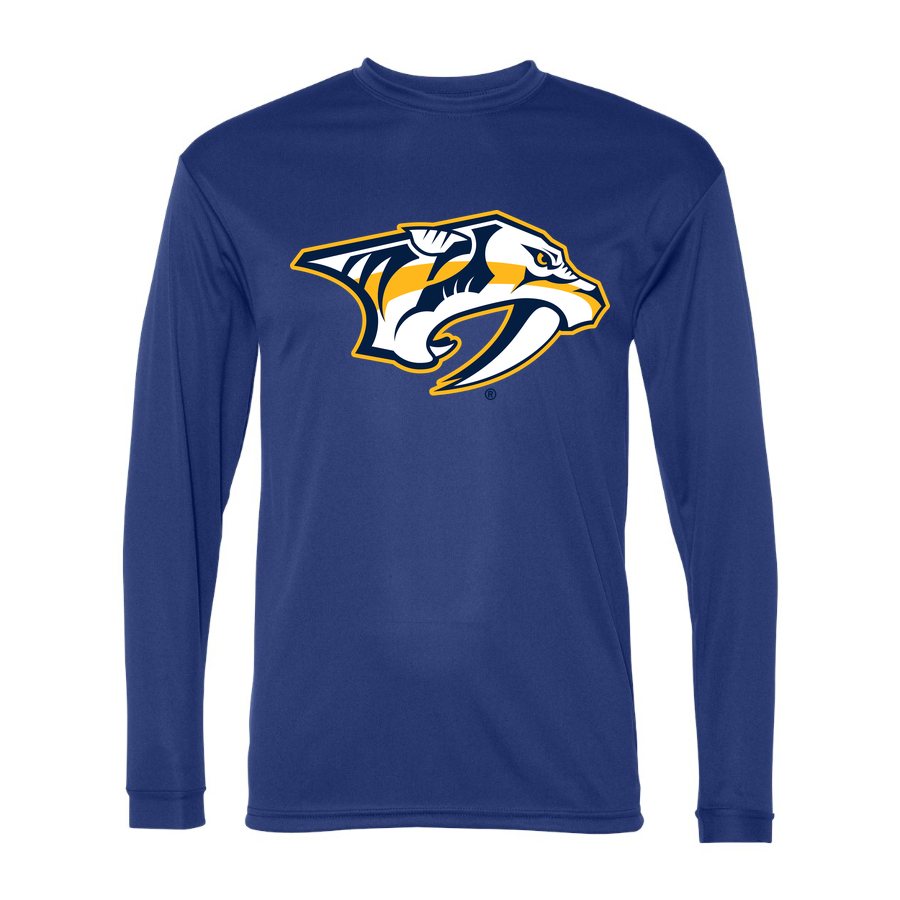 Men's Nashville Predators Polyester Long Sleeve T-Shirt - Royal Blue
