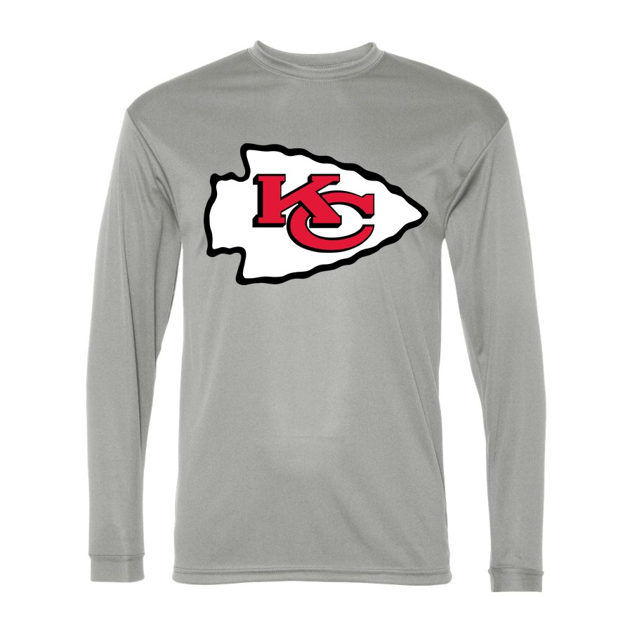 Men's Kansas City Chiefs Polyester Long Sleeve T-Shirt - Silver