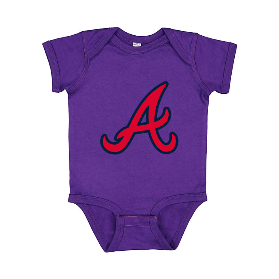 Atlanta Braves Baby Romper Onesie - Purple