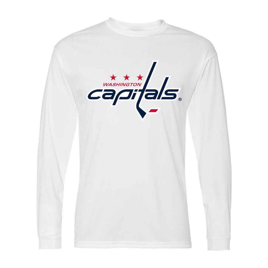Men's Washington Capitals Polyester Long Sleeve T-Shirt - White