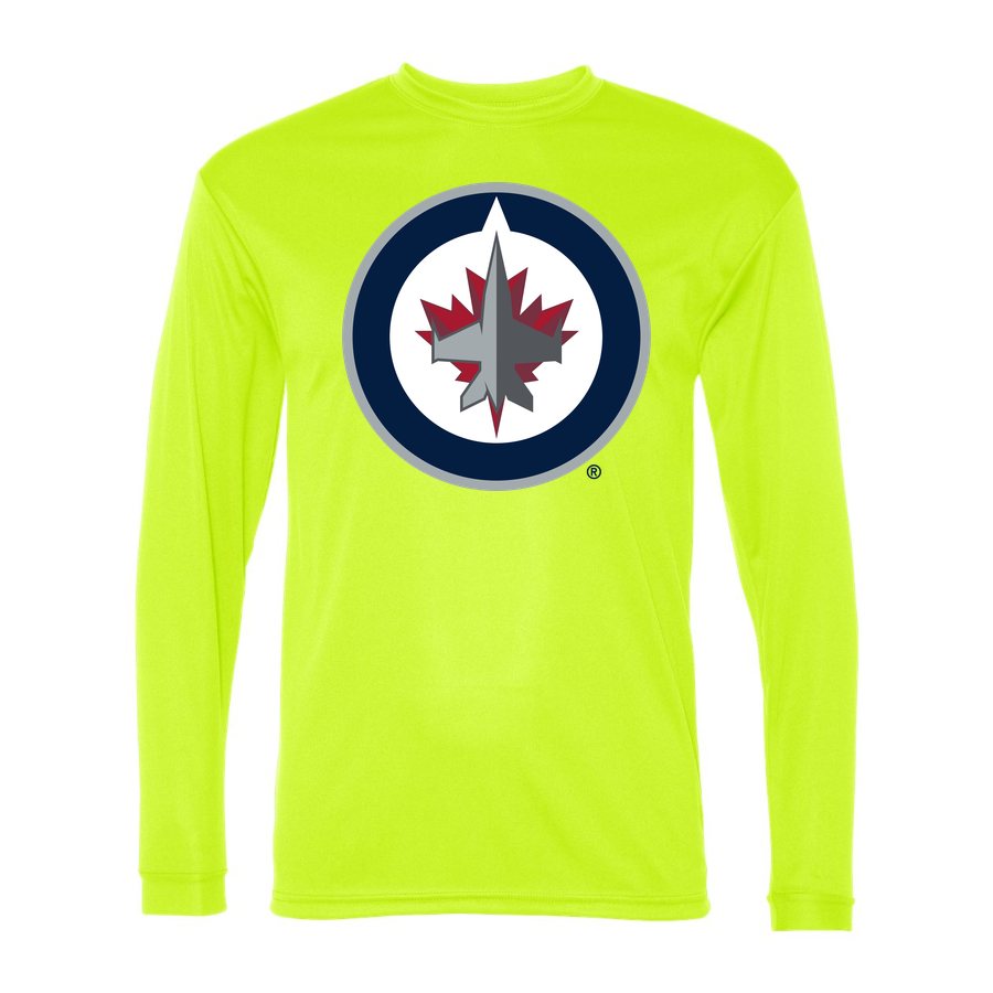 Men's Winnipeg Jets Polyester Long Sleeve T-Shirt - Safety Yellow