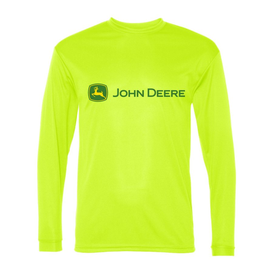 Men's John Deere Polyester Long Sleeve T-Shirt - Safety Yellow