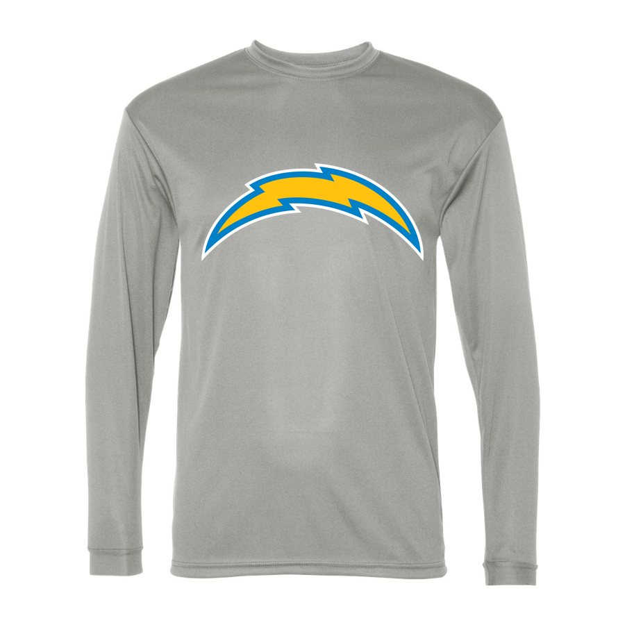 Men's Los Angeles Chargers Polyester Long Sleeve T-Shirt - Silver