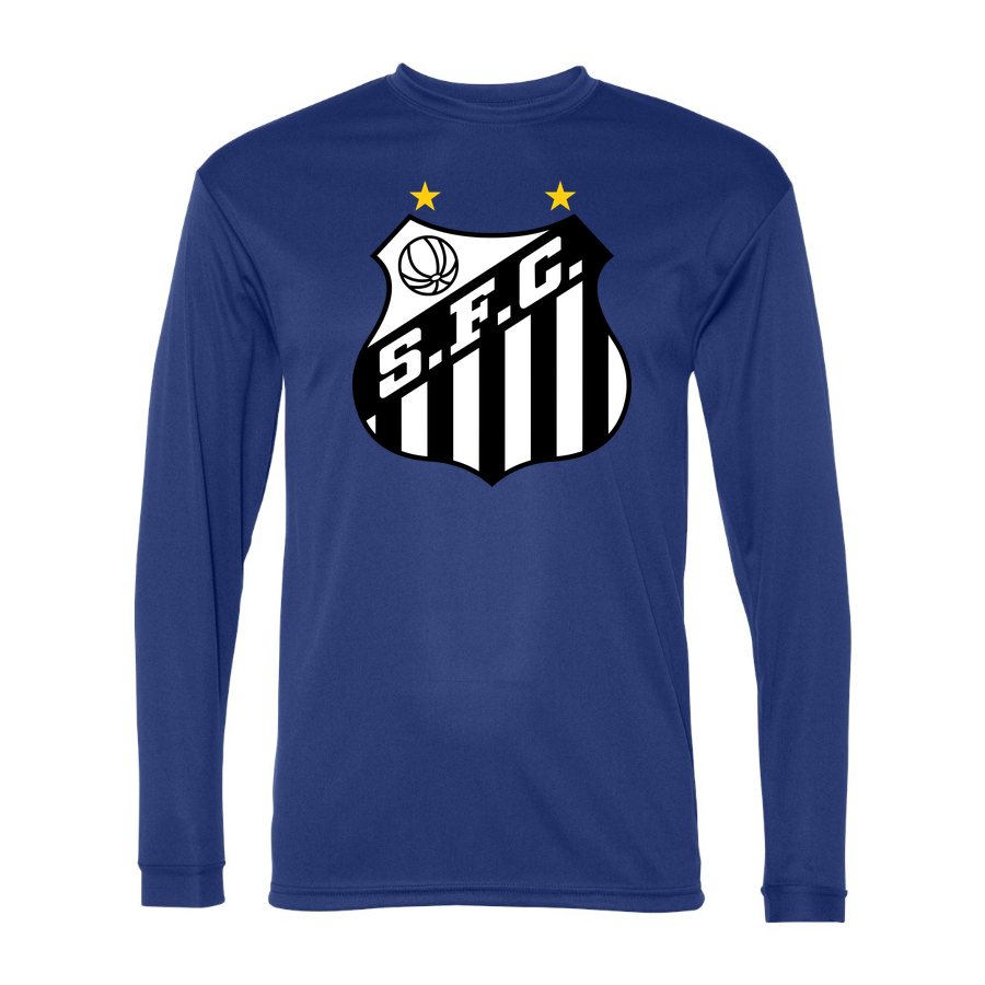 Men's Santos FC Polyester Long Sleeve T-Shirt - Royal Blue