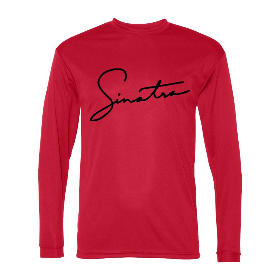 Men's Frank Sinatra Polyester Long Sleeve T-Shirt - Red