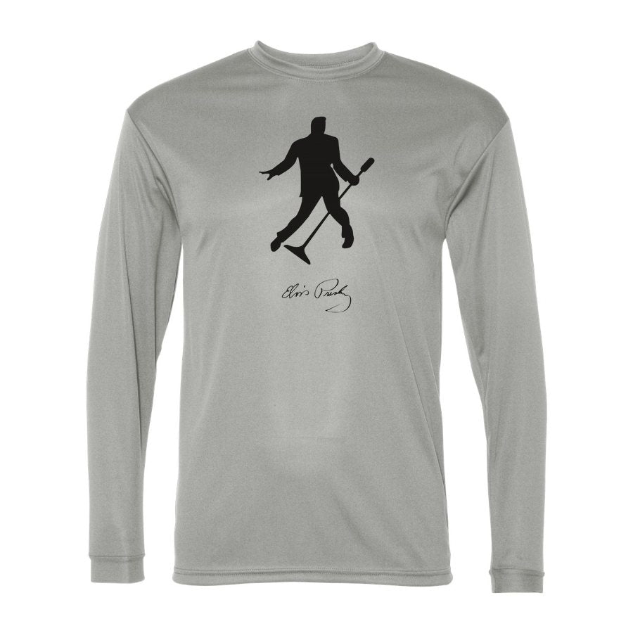 Men's Elvis Presley Polyester Long Sleeve T-Shirt - Silver