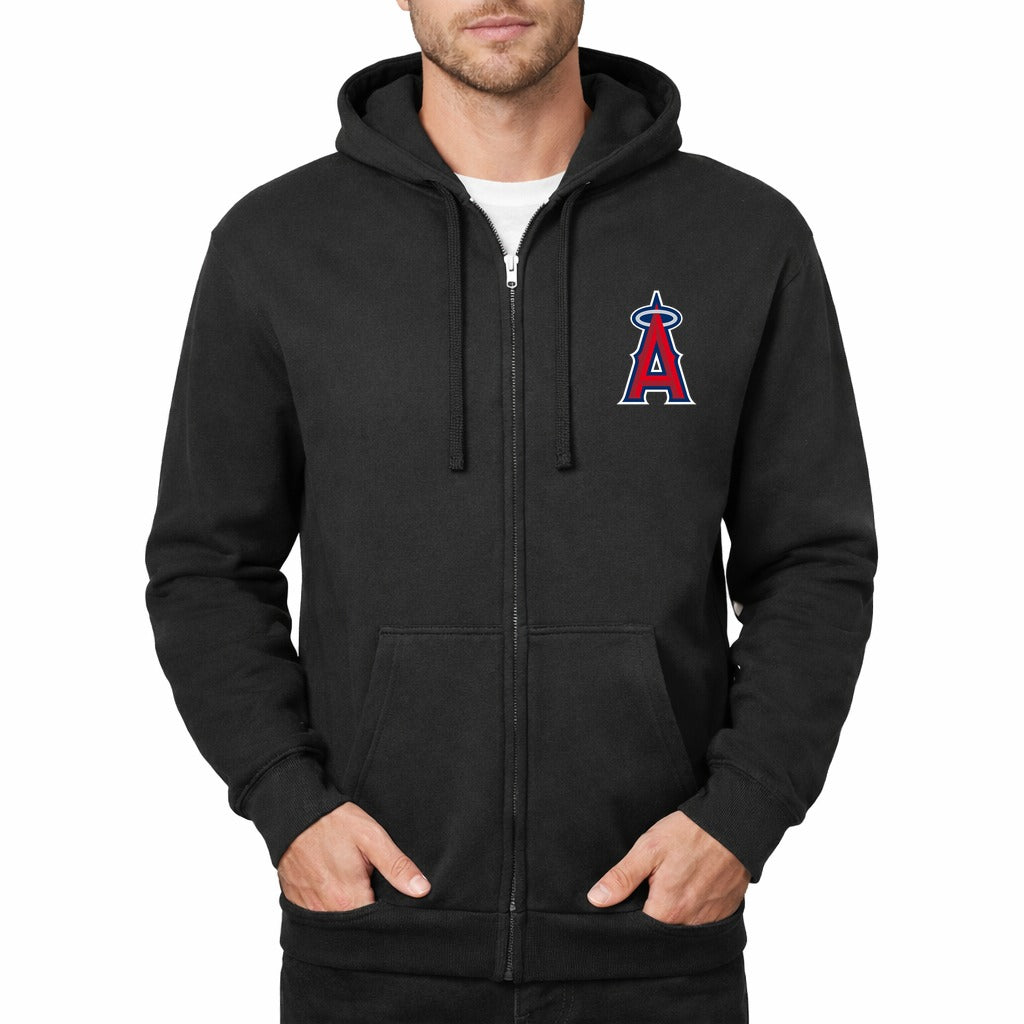 Men's Los Angeles Angels Zipper Hoodie - Black