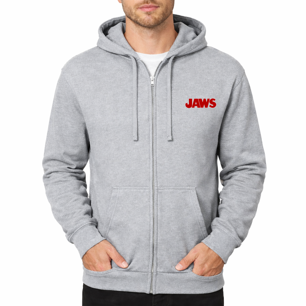 Jaws Zipper Hoodie - Grey