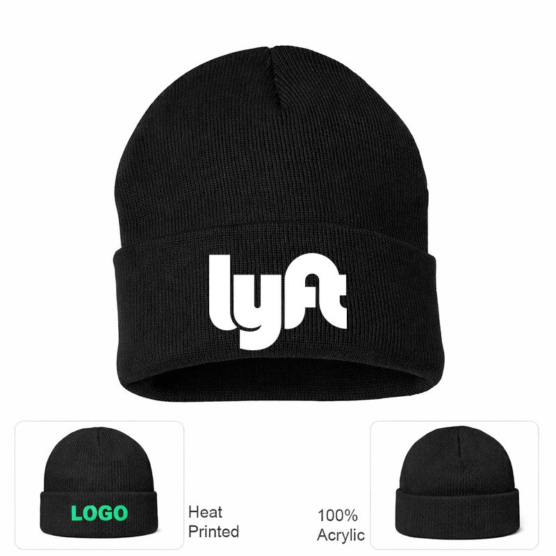 Lyft White Yellow Beanie Hat