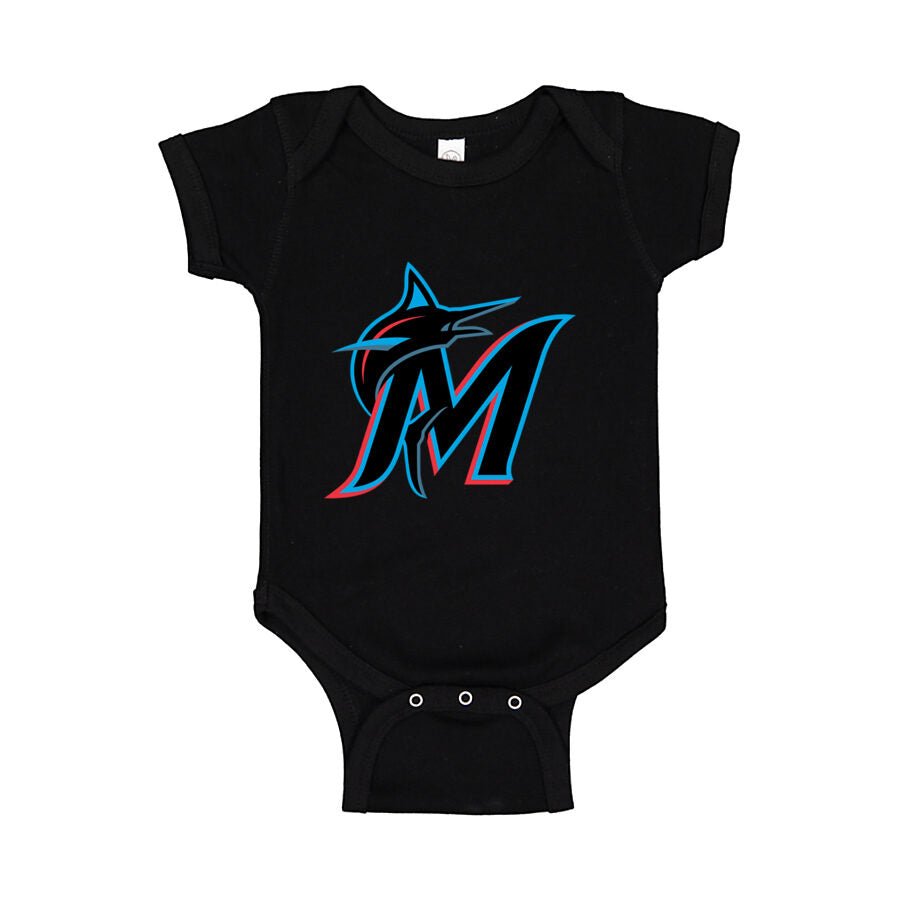 Miami Marlins Baby Romper Onesie - Black