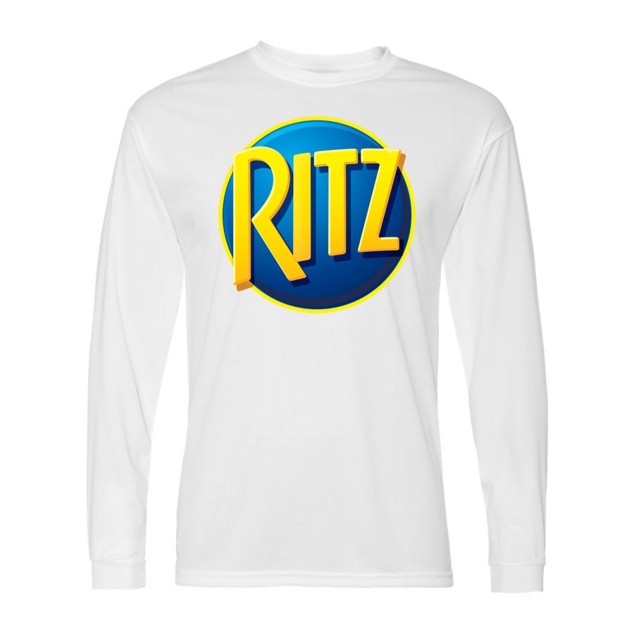 Men's Ritz Mondelez food Polyester Long Sleeve T-Shirt - White