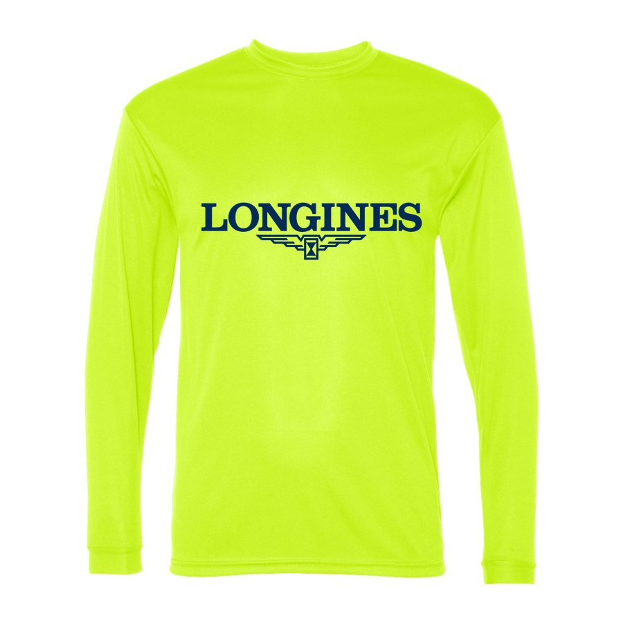 Men's Longines Polyester Long Sleeve T-Shirt - Safety Yellow