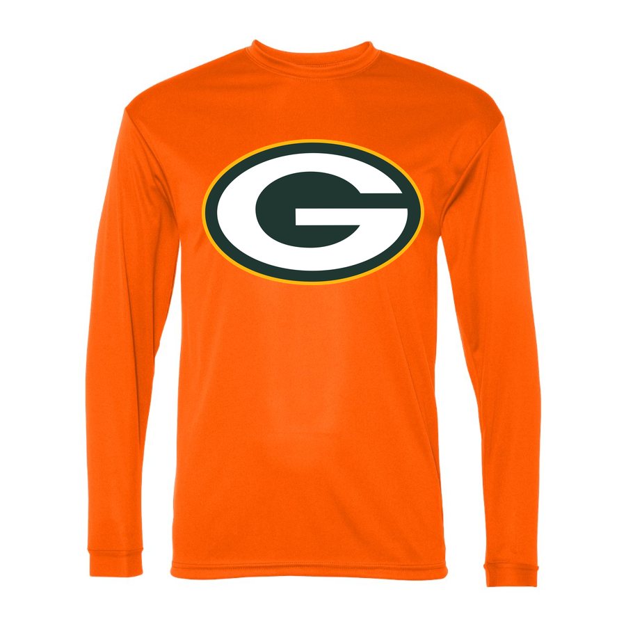 Men's Green Bay Packers Polyester Long Sleeve T-Shirt - Safety Orange