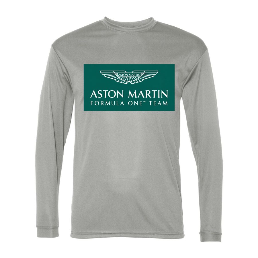 Men's Aston Martin Formula One Team Polyester Long Sleeve T-Shirt - Silver