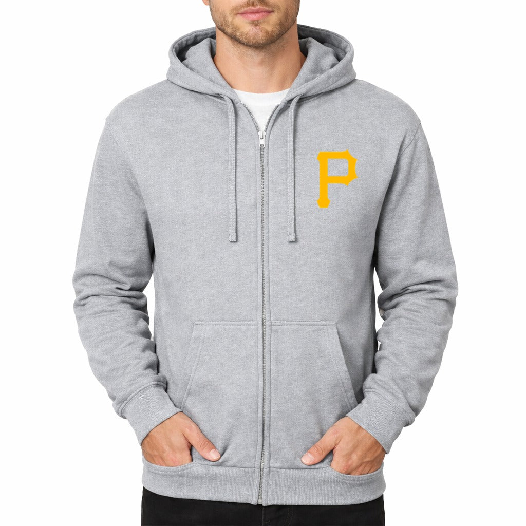 Men's Pittsburgh Pirates Zipper Hoodie - Gray