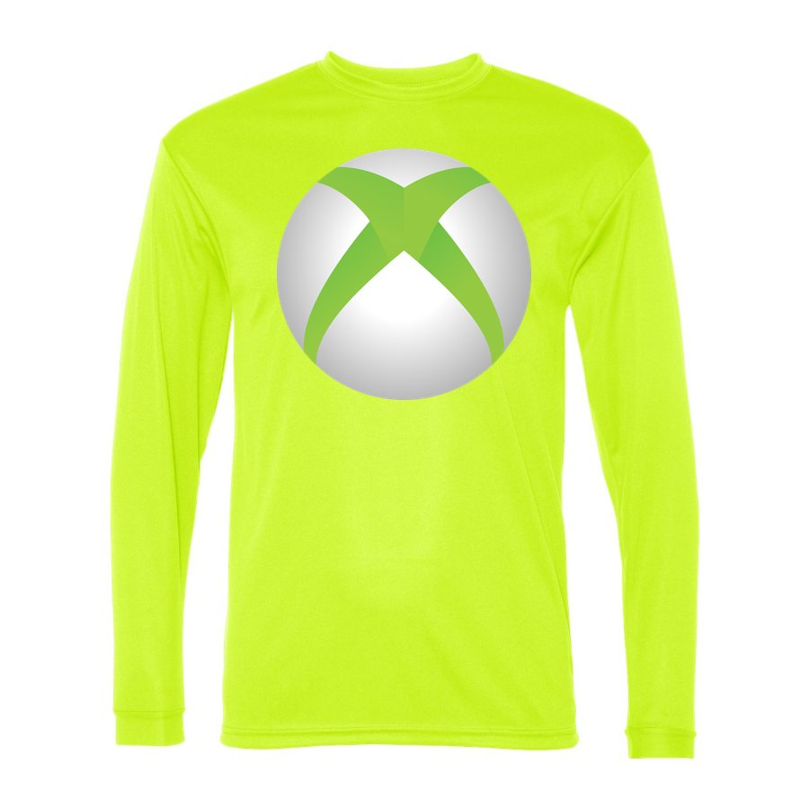 Men's Xbox Gaming Polyester Long Sleeve T-Shirt - Safety Yellow