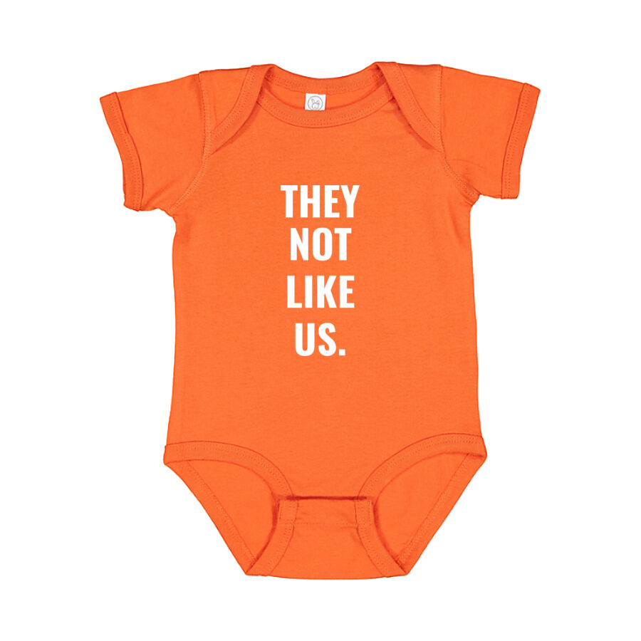 They Not Like Us Baby Romper Onesie - Orange