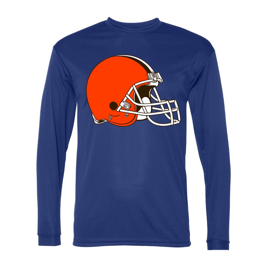 Men's Cleveland Browns Polyester Long Sleeve T-Shirt - Royal Blue