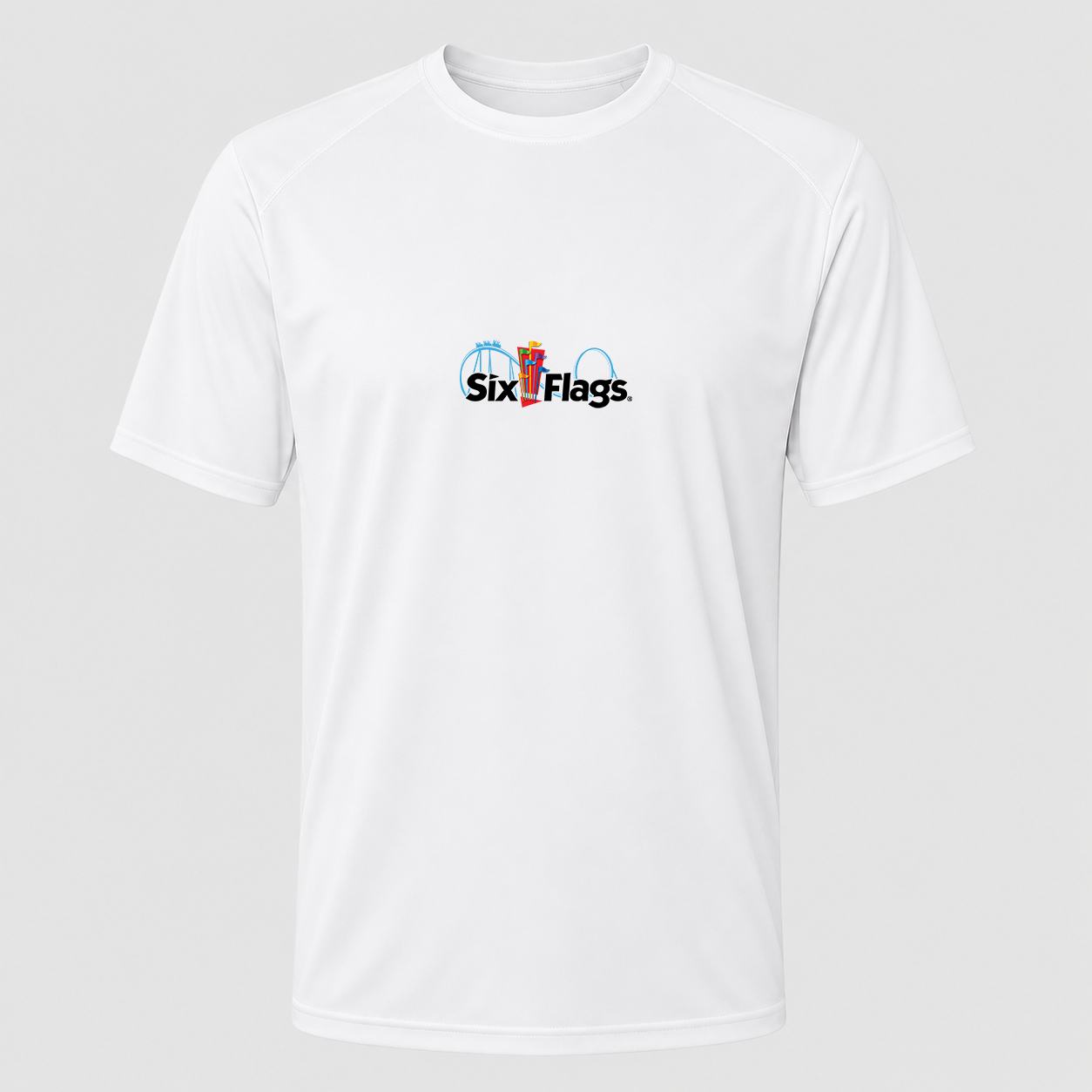 Men's Six Flags Performance T-Shirt - White