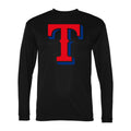 Men's Texas Rangers Polyester Long Sleeve T-Shirt - Black
