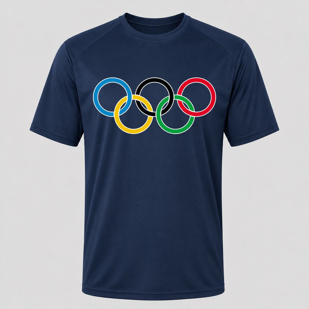 Men's Olympic Rings Black Performance T-Shirt - Navy