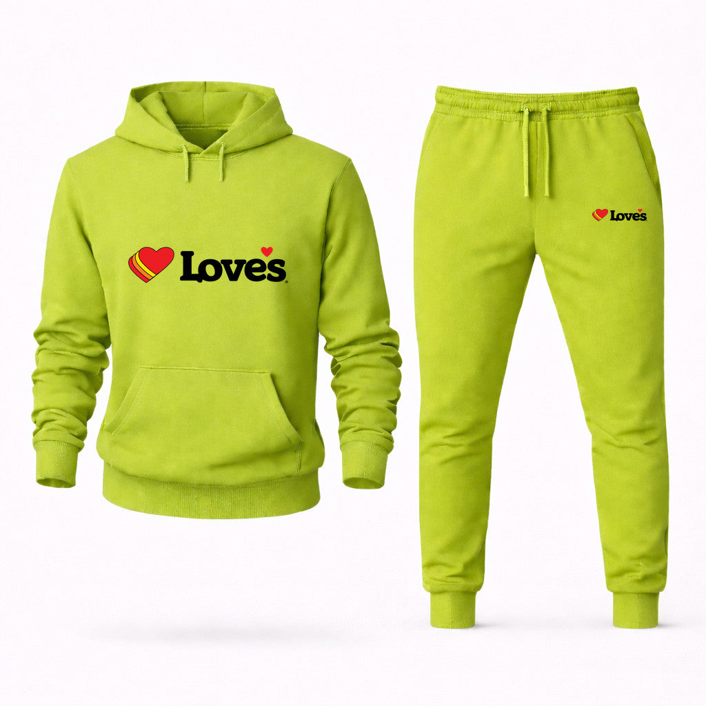 Love's Travel Stops Hoodie and Joggers Set - Lime Green