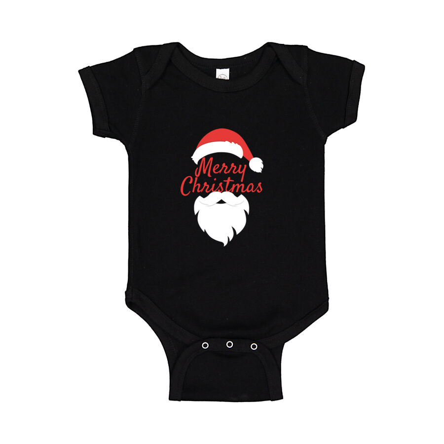 Merry Christmas Santa Claus Baby Romper Onesie - Black