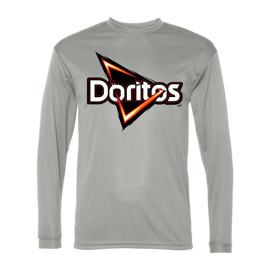 Men's Doritos food Polyester Long Sleeve T-Shirt - Silver