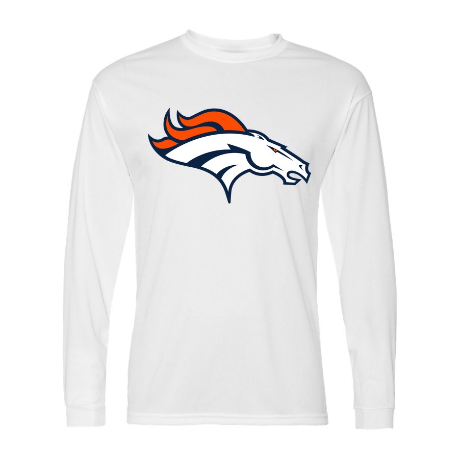 Men's Denver Broncos Polyester Long Sleeve T-Shirt - White