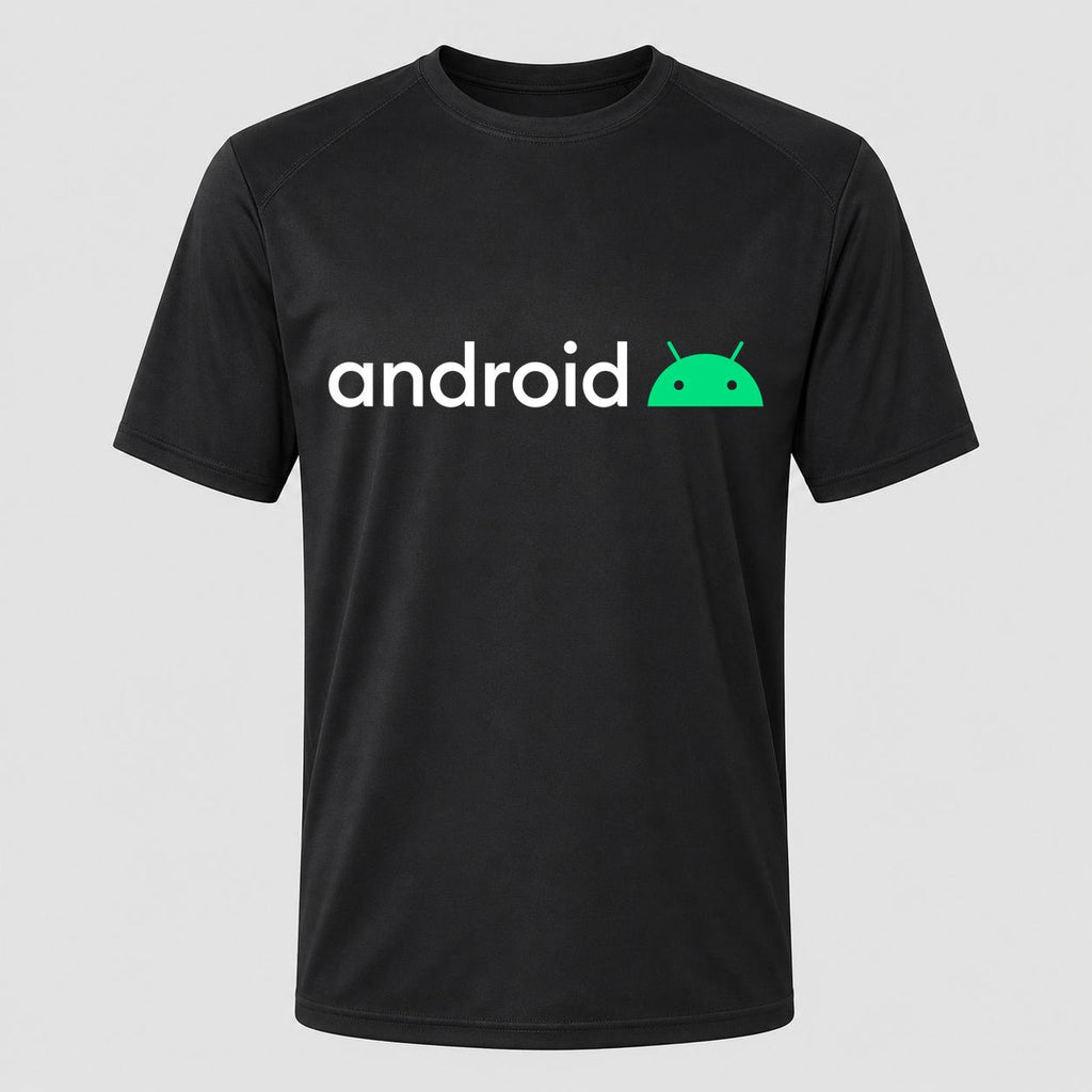 Men's Android White Performance T-Shirt - Black